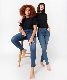 GEMO Jean femme coupe skinny taille haute bleu standard