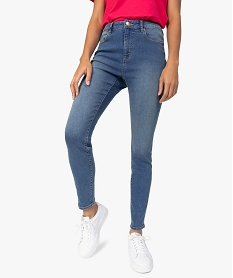 GEMO Jean femme coupe slim taille haute Gris