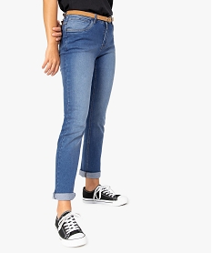 GEMO Jean femme coupe Regular avec ceinture amovible Gris