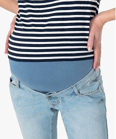 jean de grossesse slim 4 poches avec bandeau jersey bleu slimB510901_2