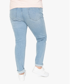 jean femme grande taille coupe straight stretch a taille reglable bleu pantalons et jeansB511501_3