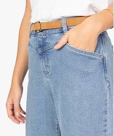 jean femme coupe ample avec ceinture amovible grisB511801_2