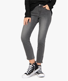 GEMO Jean femme coupe Skinny longueur 78ème Gris