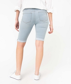 bermuda femme en jean avec revers bleu shortsB512701_3