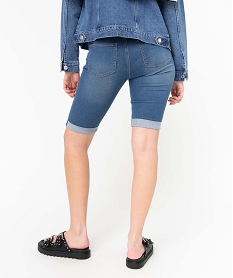 bermuda femme en jean avec revers gris shortsB512801_3