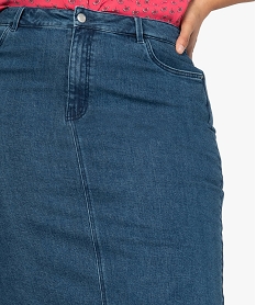 jupe femme grande taille en jean fendue bleu jupes en jeanB513001_2