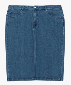jupe femme grande taille en jean fendue bleuB513001_4