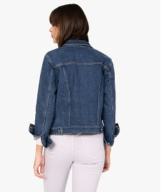 veste femme en jean avec poches poitrine bleu vestesB513301_3