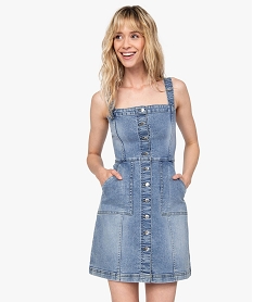 GEMO Robe femme ajustée à bretelles - LuluCastagnette Bleu