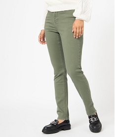 GEMO Pantalon femme coupe Regular en stretch Vert