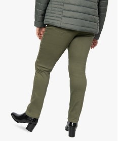 pantalon femme grande taille coupe slim en toile extensible vert pantalons et jeansB515201_3