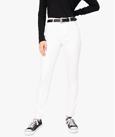 pantalon femme facon jean coupe slim blanc pantalonsB515501_2