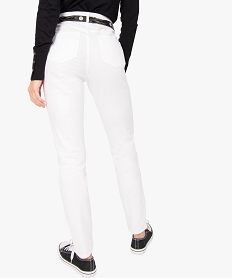 pantalon femme facon jean coupe slim blanc pantalonsB515501_3