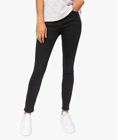 GEMO Jean femme coupe slim taille haute Noir