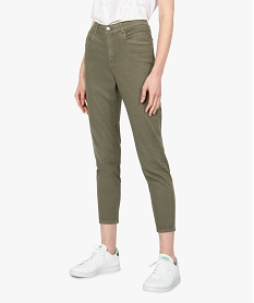 GEMO Pantalon femme coupe Slim longueur 78ème Vert