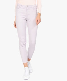 GEMO Pantalon femme coupe Slim longueur 78ème Violet