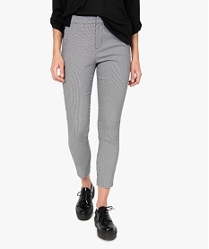 GEMO Pantalon femme 78ème  à motif pied de poule Imprimé