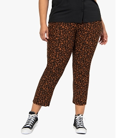 GEMO Pantalon femme grande taille large et fluide imprimé à taille élastiquée Imprimé