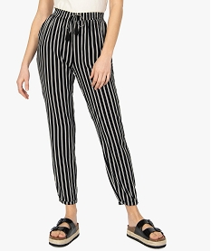 GEMO Pantalon femme en matière fluide imprimée Imprimé