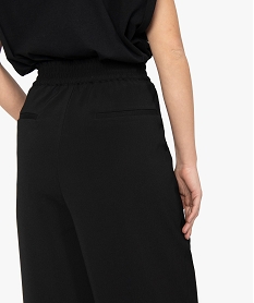 pantacourt femme coupe ample avec taille elastiquee noir pantalonsB518801_2