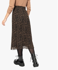 jupe femme plissee avec taille froncee imprimeB522001_3