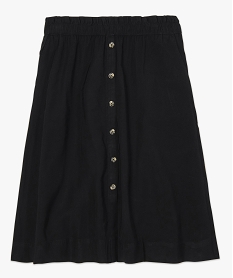 jupe femme midi a taille elastiquee avec boutons fantaisie noirB522601_4