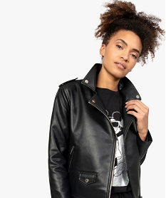 blouson femme facon perfecto avec zips noir vestesB523301_1