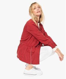 GEMO Veste femme saharienne en Lyocell Rouge