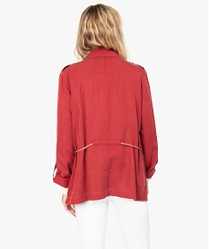 veste femme saharienne en lyocell rouge vestesB523701_3