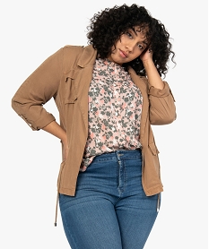 veste femme grande taille legere en lyocell orangeB523901_1