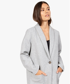 manteau femme avec grand col et fermeture bouton grisB524301_2