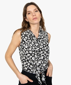 chemise femme imprimee sans manches imprime chemisiersB524901_1