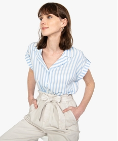 GEMO Chemise femme à manches courtes avec patte sur lépaule Imprimé