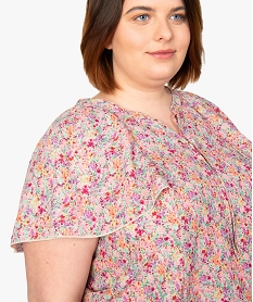 blouse femme grande taille imprimee avec volants sur les epaules imprimeB526201_2