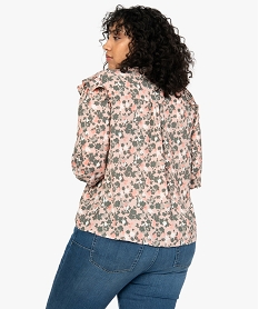 blouse femme grande taille a plastron a imprime floral imprimeB528701_3