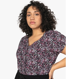 blouse a motif fleuri et manches courtes femme grande taille imprimeB529501_2