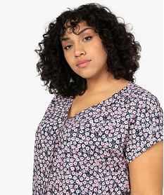 blouse a motif fleuri et manches courtes femme grande taille imprimeB529701_2