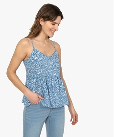 GEMO Blouse femme imprimée à fines bretelles Imprimé