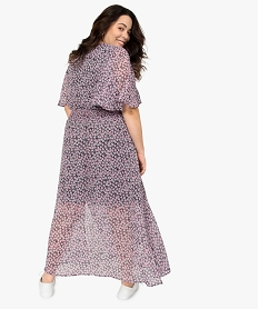robe femme imprimee longue avec taille smockee imprimeB531201_3