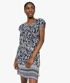 GEMO Robe femme imprimée forme loose avec ceinture à nouer Imprimé