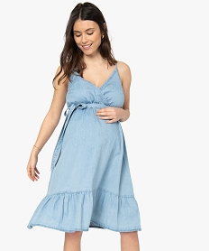 GEMO Robe de grossesse en Lyocell Bleu