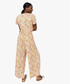 combinaison pantalon femme plissee a motifs fleuris imprimeB535501_3