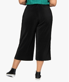 pantalon femme grande taille en maille plissee longueur 78eme noirB535601_3