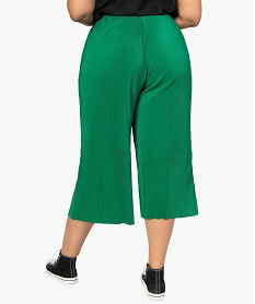 pantalon femme grande taille en maille plissee longueur 78eme vertB535701_3