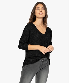 tee-shirt femme a manches longues en maille douce gris t-shirts manches courtesB543501_1