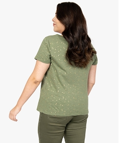 tee-shirt femme grande taille a col v et details brillants vertB544501_3