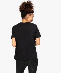 tee-shirt femme a manches courtes avec motif paillete - disney imprime t-shirts manches courtesB545301_3
