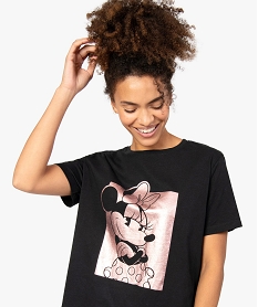 GEMO Tee-shirt femme à manches courtes avec motif pailleté - Disney Imprimé