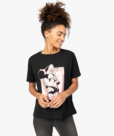 tee-shirt femme a manches courtes avec motif paillete - disney imprime t-shirts manches courtesB545401_2