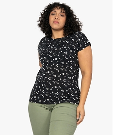 GEMO Tee-shirt femme grande taille à manches courtes à motifs Imprimé